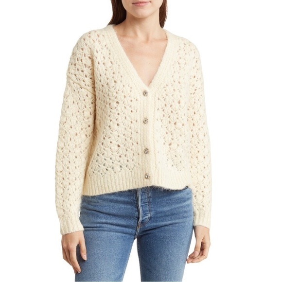 NWT INDUSTRY REPUBLIC V-Neck Button Front Knit Cardigan size Medium - Picture 2 of 6